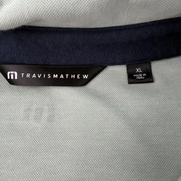 Travis Mathew Polo Shirt Mens XL Purple Short‎ Sleeve Striped Golf Green Lot - Picture 5 of 15